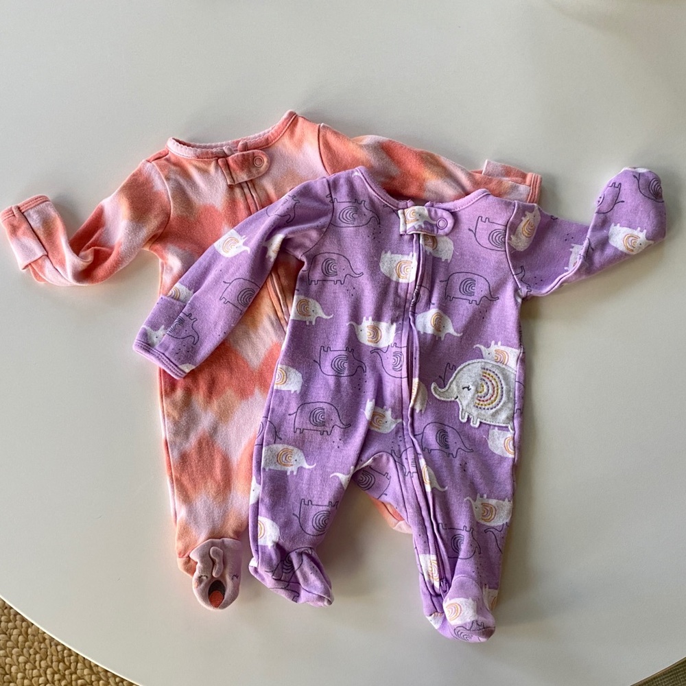 Two Newborn-Sized Footie Sleepers